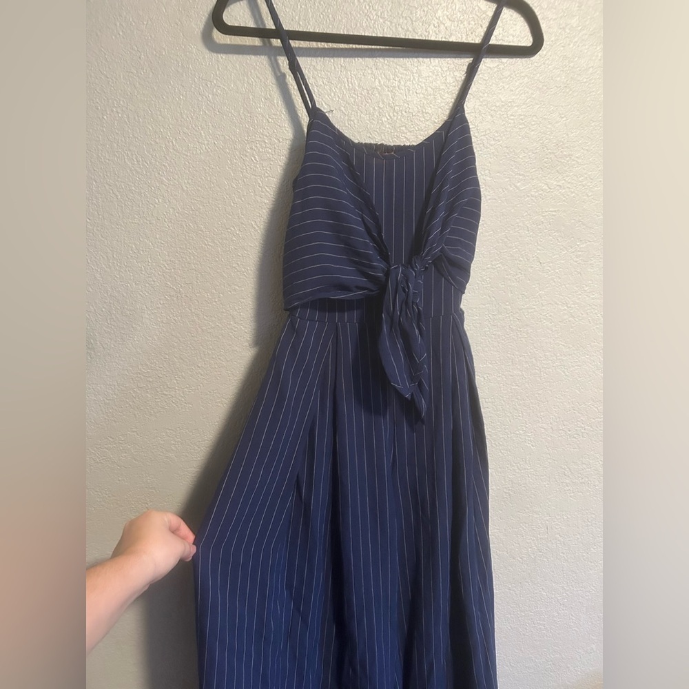 Flying tomato striped wide leg open back jumpsuit